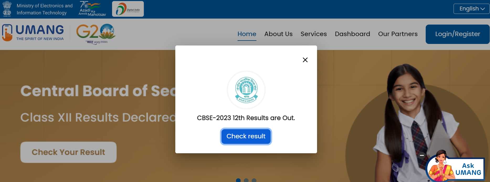 CBSE 12th Result 2023 at Umang